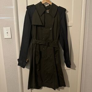 Altuzarra for Target Dark Green and Black Trench Coat NWT